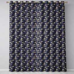 Moonlit Clouds Starry Night Sky Seamless Pattern Readymade Eyelet Ring Top Thermal 100% Blackout Curtains - thumbnail 2