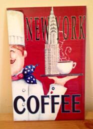 New York Coffee Ceramic Tile Wall Art, Glossy Finish - 8x12 - thumbnail 2