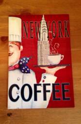 New York Coffee Ceramic Tile Wall Art, Glossy Finish - 8x12