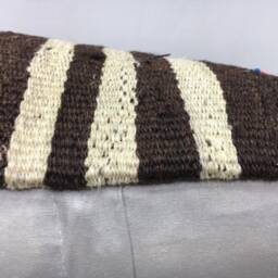 Vintage Turkish Kilim Pillow, Handwoven Lumbar Cushion - 16x24 - thumbnail 4