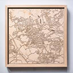 Barnsley Wooden Map - Laser Cut Pinewood Streets, Framed Wall Art - thumbnail 1