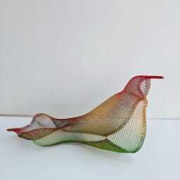 Wire Mesh Bird Sculpture, Colorful Metal Wall Hanging - thumbnail 3