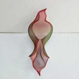 Wire Mesh Bird Sculpture, Colorful Metal Wall Hanging - thumbnail 2