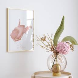 West Virginia Map Pink & Gold Wall Art Print - Usa Us State United States Of America - thumbnail 2