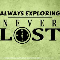 Hiking Decal - Always Exploring Never Lost Decal Adventure Camping Nature Compass Window Vinyl Sticker & Wall Decals - thumbnail 2