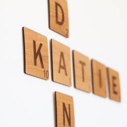 Personalized Family Letter Tiles - Wooded Wall Art - thumbnail 3