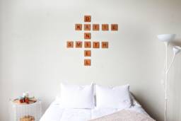 Personalized Family Letter Tiles - Wooded Wall Art - thumbnail 1