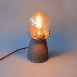 Handmade Ceramic Table Lamp Brown, Rustic Glazed Design, Minimalist Bedside Lighting, Modern Accent Decor - thumbnail 4