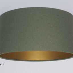 Handmade Military Green Lamp Shade Gold, Silver, Copper, Mirror, Matt, Brushed, Pendant, Hanging, Ceiling, Drum, Lightshade, Metallic Lining - thumbnail 3