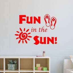 Fun in The Sun Wall Quote - Decals - Vinyl Art Decor Vwaq - thumbnail 3
