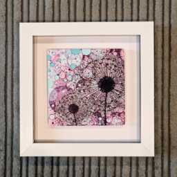 Dandelion Ceramic Wall Art Framed Floral Picture - 17cm - thumbnail 2