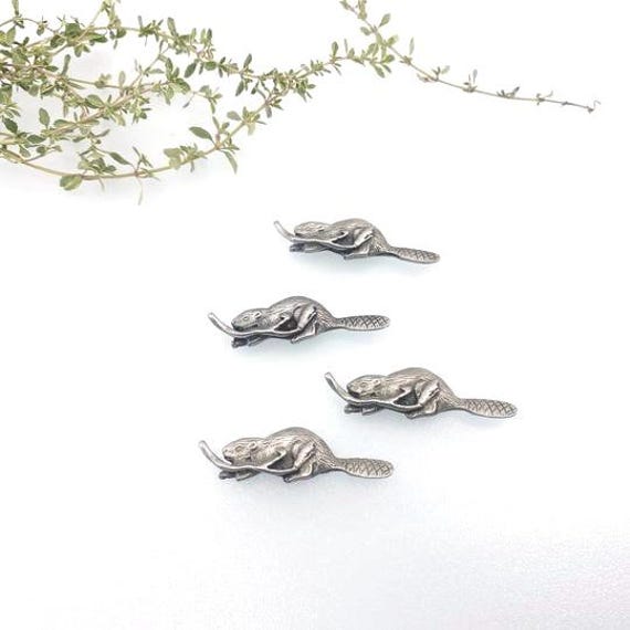 Beaver Magnet - Handmade Pewter Decorative Magnet, Strong Magnetic Fridge Or Locker Accessory, Unique Gift - image 1