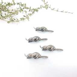Beaver Magnet - Handmade Pewter Decorative Magnet, Strong Magnetic Fridge Or Locker Accessory, Unique Gift - thumbnail 1