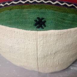 Kilim Ottoman Pillow 20x8 Inches Big Size Pillow Pouf Decorative Handmade Cover Striped Home Decor - thumbnail 3