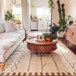 White Brown Abstract Moroccan Rug - Neutral Tribal Wool Decor Style Large Area Living Room - thumbnail 3