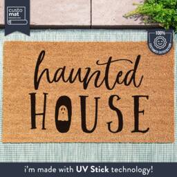 Haunted House Doormat - Funny Welcome Halloween Decor Porch Fall Decorations - thumbnail 1