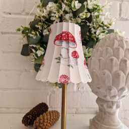 Cordless Touch Lamp. Beautiful Decoupaged Toadstool/Mushroom Print Usb Rechargeable Table Lamp.hand Decorated - thumbnail 3