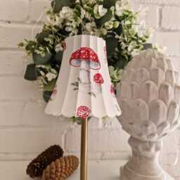 Cordless Touch Lamp. Beautiful Decoupaged Toadstool/Mushroom Print Usb Rechargeable Table Lamp.hand Decorated