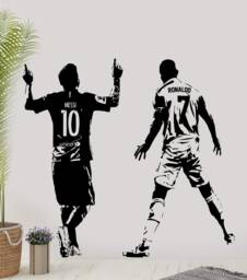 Ronaldo & Messi Football Legends Vinyl Wall Decal Soccer Home Decor - thumbnail 1