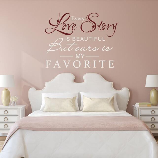 Bueatiful Love Story Wall Decal Vinyl Quotes Bedroom Headboard Decor Art - 001 - image 1