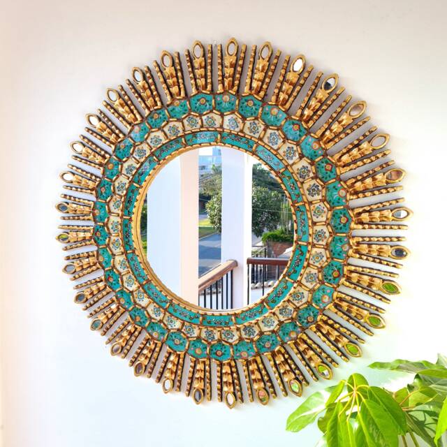 "Peruvian Mirrors ""Eye 78 cm Turquoise" - image 1