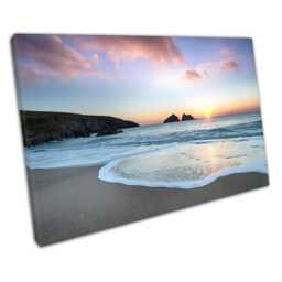 Holywell Bay Beach Sunset Wall Art Print For Home Or Office Decor Cornwall - thumbnail 1