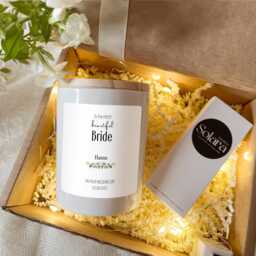 Personalised Brides Wedding Candle Gift Set Bride & Groom Keepsake, Soy Wax - thumbnail 1