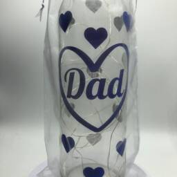 Dad Hearts Led Light Up Glass Bottle/Gift For Fathers Day Dad's Birthday Christmas - thumbnail 3