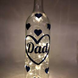 Dad Hearts Led Light Up Glass Bottle/Gift For Fathers Day Dad's Birthday Christmas - thumbnail 2