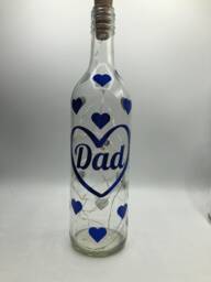 Dad Hearts Led Light Up Glass Bottle/Gift For Fathers Day Dad's Birthday Christmas - thumbnail 1
