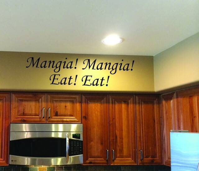 Italian Kitchen Decor. Mangia Eat Vinyl Wall Decal, Mangia Decal, Decal - image 1