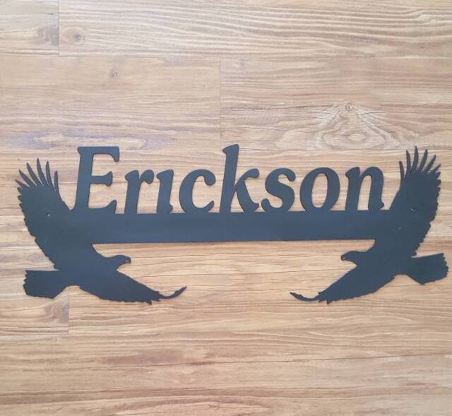 Family Name Sign. Metal Eagle Home Decor. Wall Art - image 1