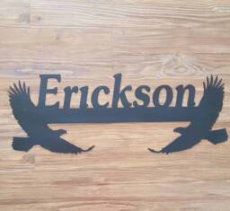 Family Name Sign. Metal Eagle Home Decor. Wall Art - thumbnail 1