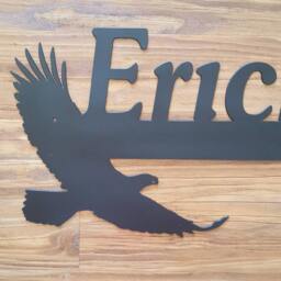Family Name Sign. Metal Eagle Home Decor. Wall Art - thumbnail 4
