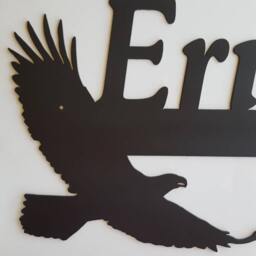Family Name Sign. Metal Eagle Home Decor. Wall Art - thumbnail 3