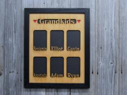 Personalized Grandkids Picture Frame Engraved Wooden Grandparent Gift - 16x20 Frame Holds Multiple Photos