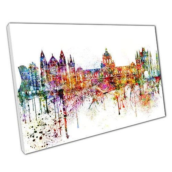Vibrant Prague Skyline Canvas Modern Cityscape Wall Art For Home, Office & Living Room Decor - image 1