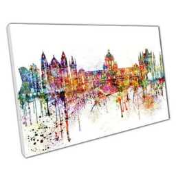Vibrant Prague Skyline Canvas Modern Cityscape Wall Art For Home, Office & Living Room Decor - thumbnail 1