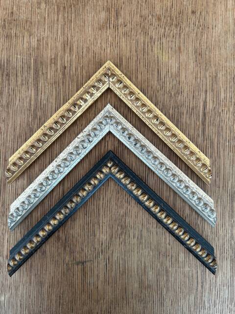 Distressed Bobbin Beaded Picture Frame, Black, Gold, Or Silver, Custom Made - image 1