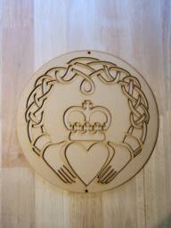 3D Wooden Celtic Claddagh Ring Wall Sign Irish Home Decor - thumbnail 1
