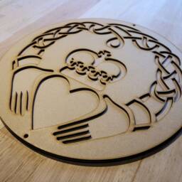 3D Wooden Celtic Claddagh Ring Wall Sign Irish Home Decor - thumbnail 2
