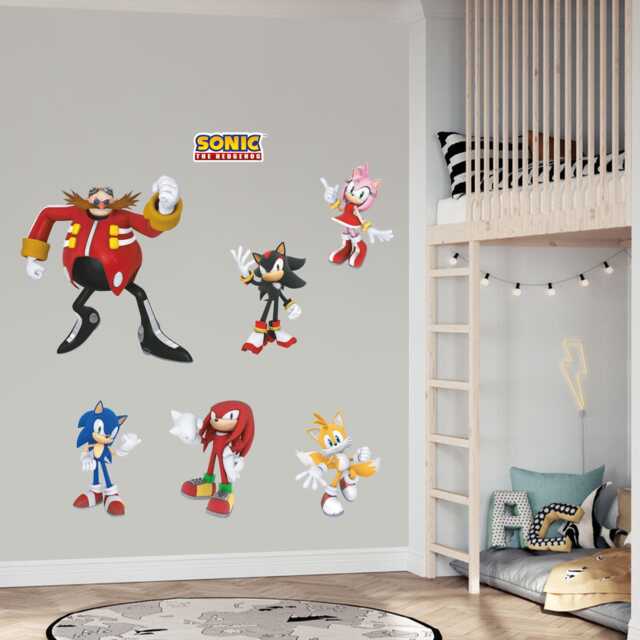Sonic The Hedgehog Wall Sticker - 6 Character Set Art - image 1