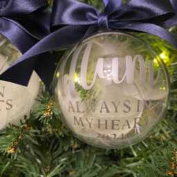 Memorial Bauble, Personalised Christmas Memory Remembrance Present - thumbnail 3