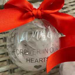 Memorial Bauble, Personalised Christmas Memory Remembrance Present - thumbnail 4
