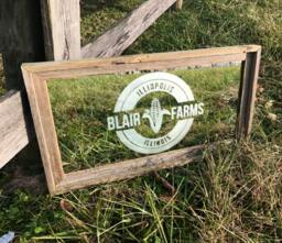 Custom Personalized Barnwood Farm Mirror, Large Bar Engraved Barn Wood Mirror, 12x24 - thumbnail 1