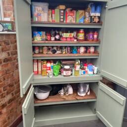 Bespoke Larder Cupboard, Freestanding Kitchen Storage, Pantry Cabinet, Sage Green - thumbnail 4
