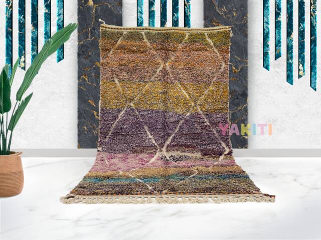 Yakiti - 5X8Ft Moroccan Rug, Beni Ourain Area Modern Wool Living Room Beniourain Handmade Soft Carpet, 150 cm X 254 - image 1
