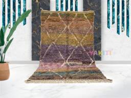 Yakiti - 5X8Ft Moroccan Rug, Beni Ourain Area Modern Wool Living Room Beniourain Handmade Soft Carpet, 150 cm X 254 - thumbnail 1