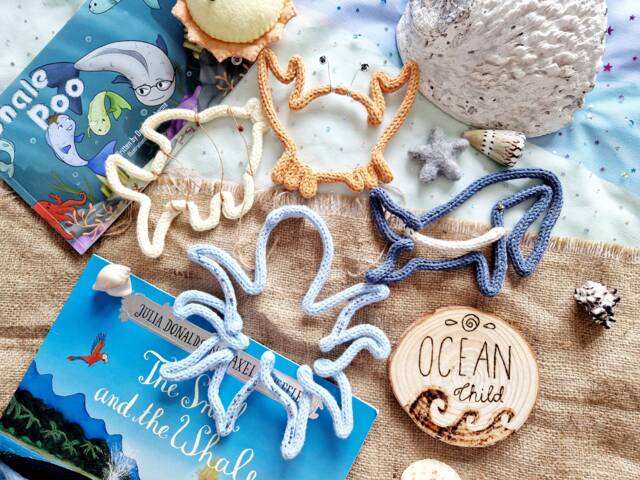 Under The Sea L Crab Octopus Whale Fish Decor Theme Wall Hanging Nursery Kids Room - image 1