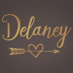 Gold Wall Decal, Personalized Girl Name Decal, Arrow Heart Decor, Wall Nursery Monogram Decal - thumbnail 2
